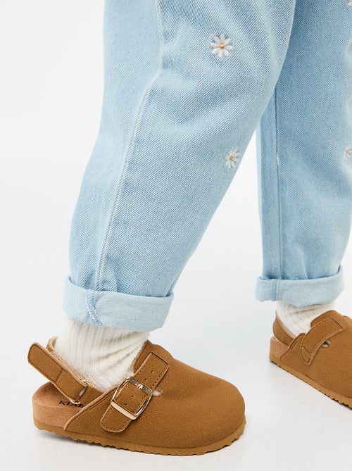 Zuecos de antelina con velcro - Kiabi