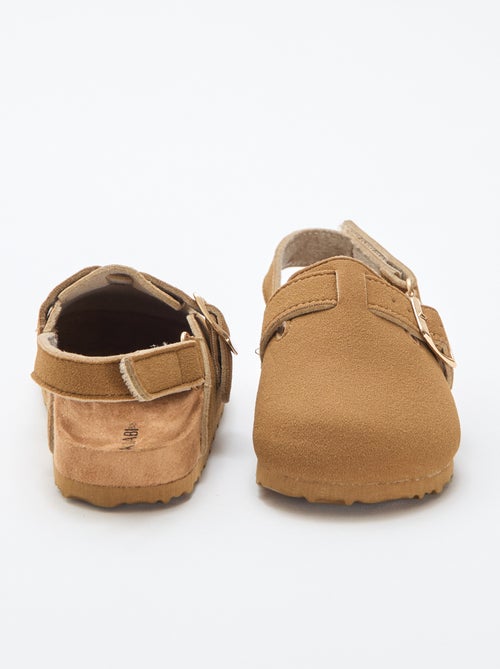 Zuecos de antelina con velcro - Kiabi