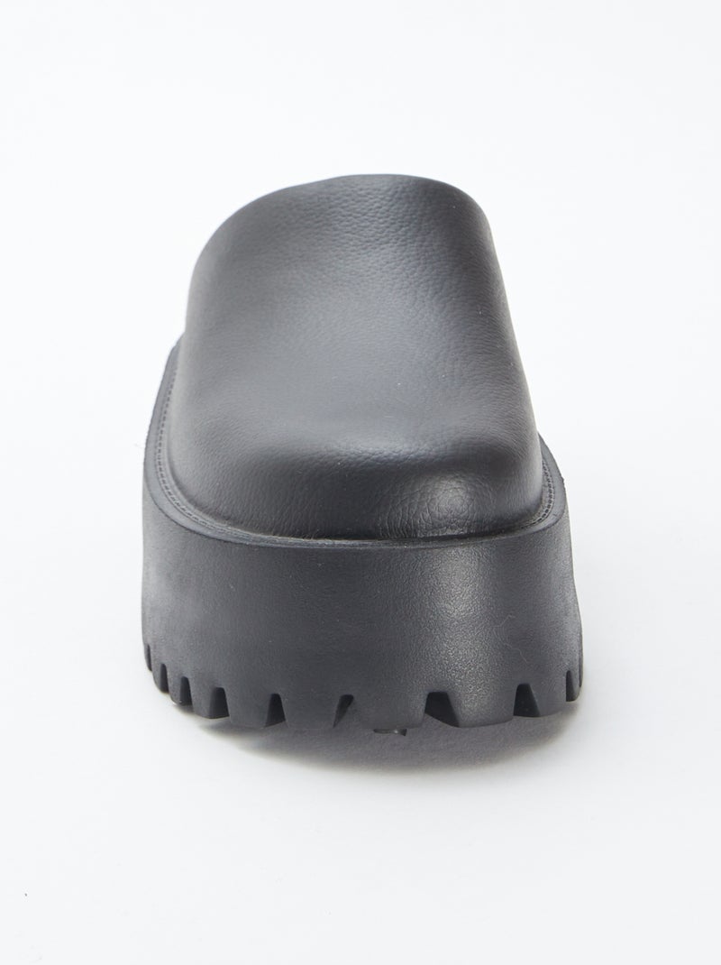 Zuecos de goma moldeada suela gruesa NEGRO - Kiabi