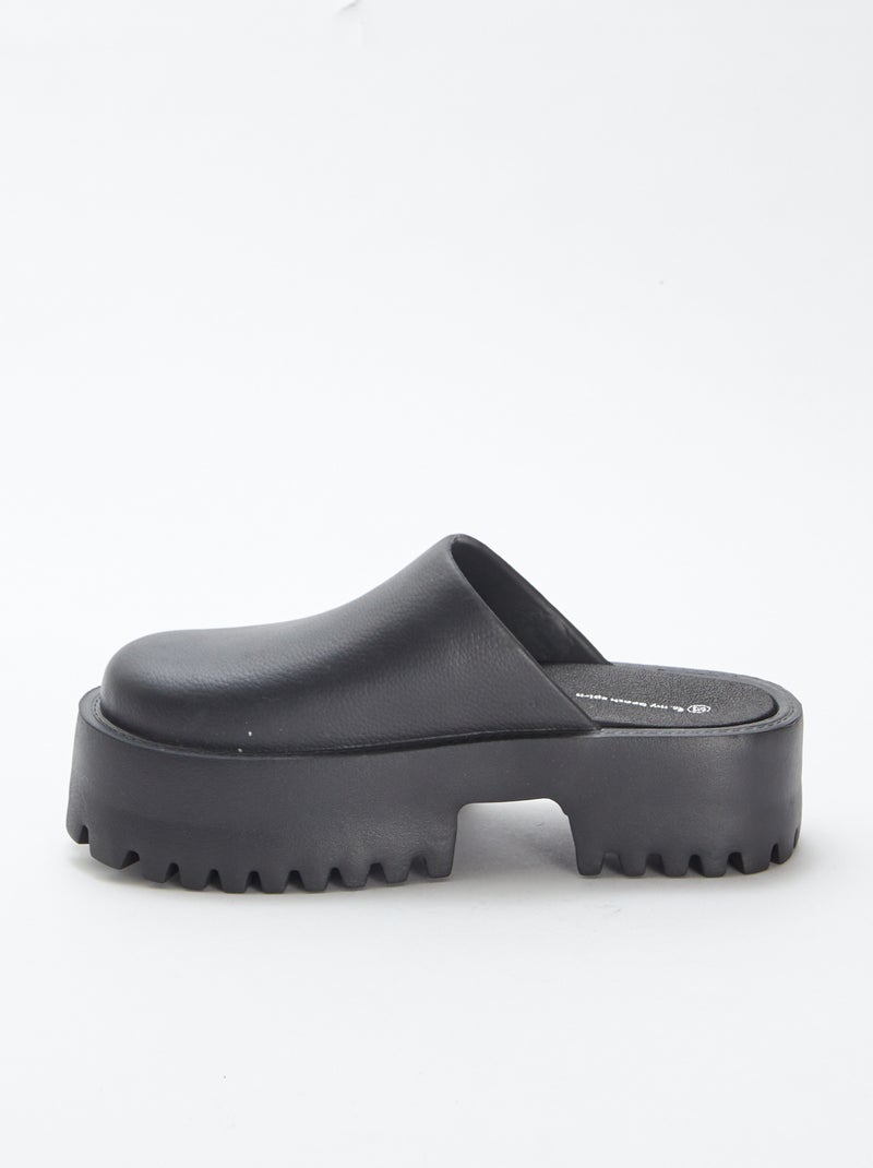Zuecos de goma moldeada suela gruesa NEGRO - Kiabi