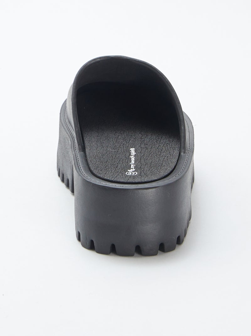 Zuecos de goma moldeada suela gruesa NEGRO - Kiabi