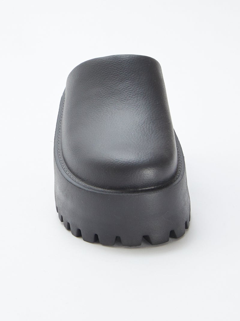 Zuecos de goma moldeada suela gruesa NEGRO - Kiabi