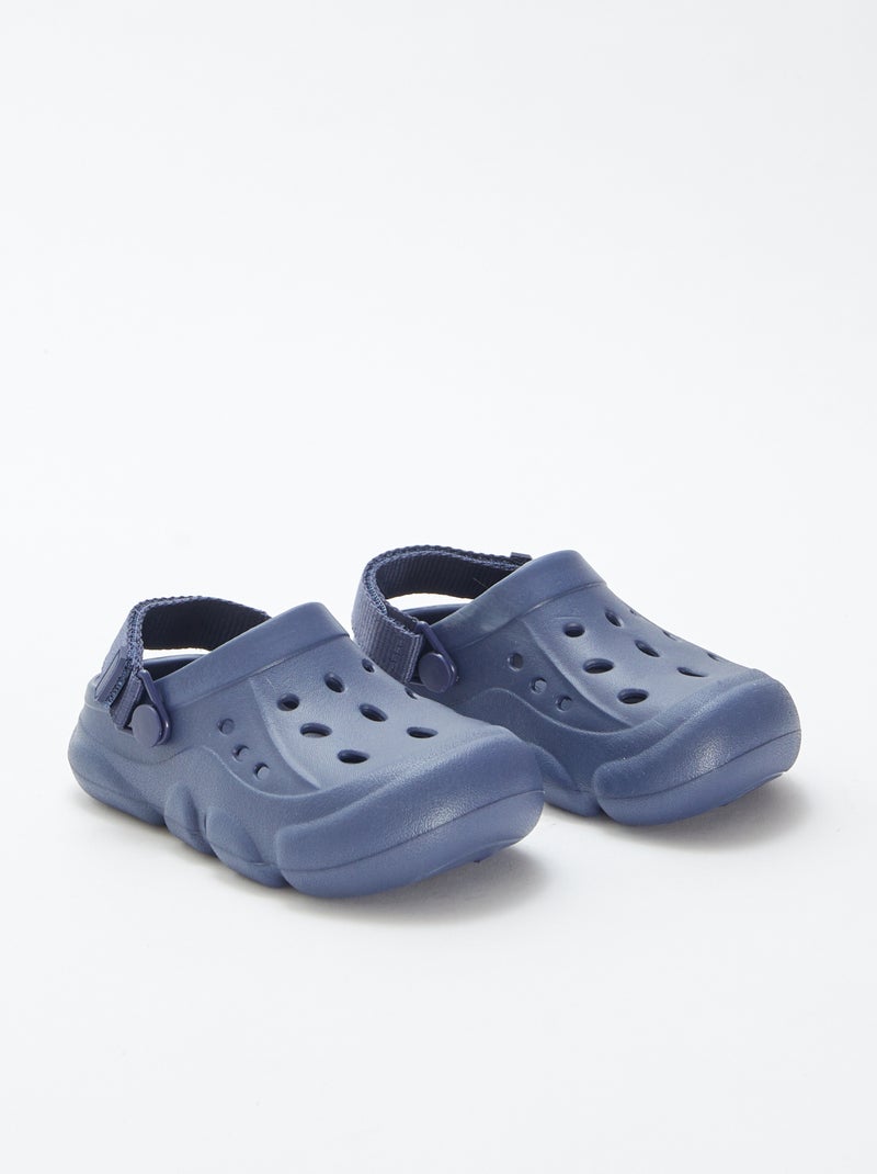 Zuecos de plástico moldeado con velcro AZUL - Kiabi