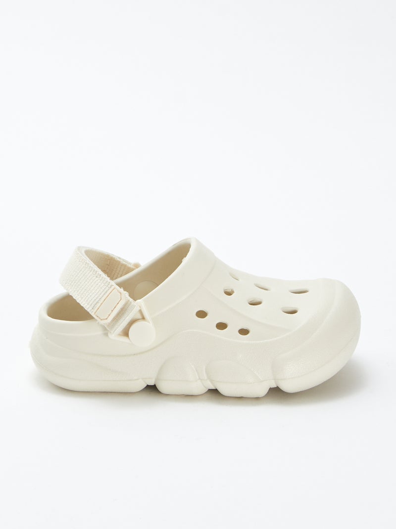 Zuecos de plástico moldeado con velcro beige - Kiabi