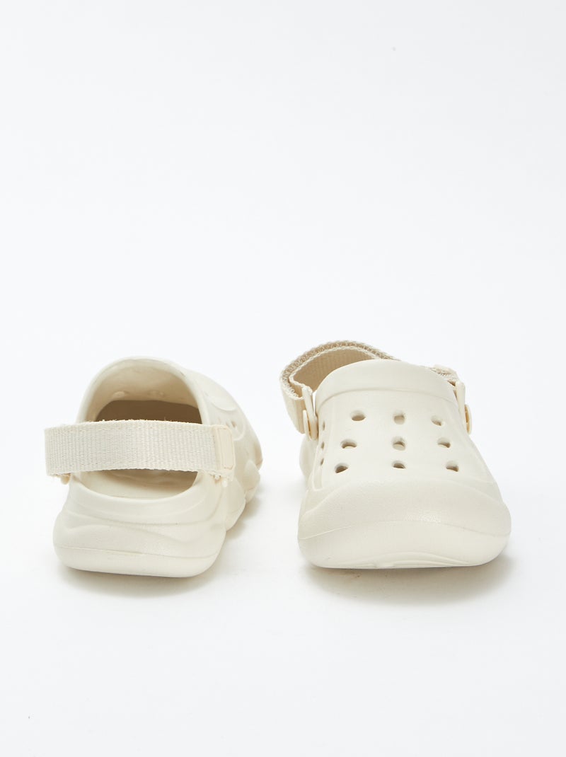 Zuecos de plástico moldeado con velcro beige - Kiabi