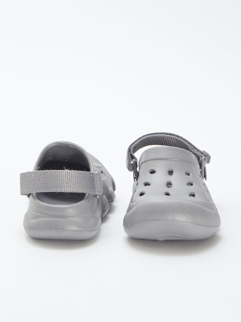 Zuecos de plástico moldeado con velcro GRIS - Kiabi