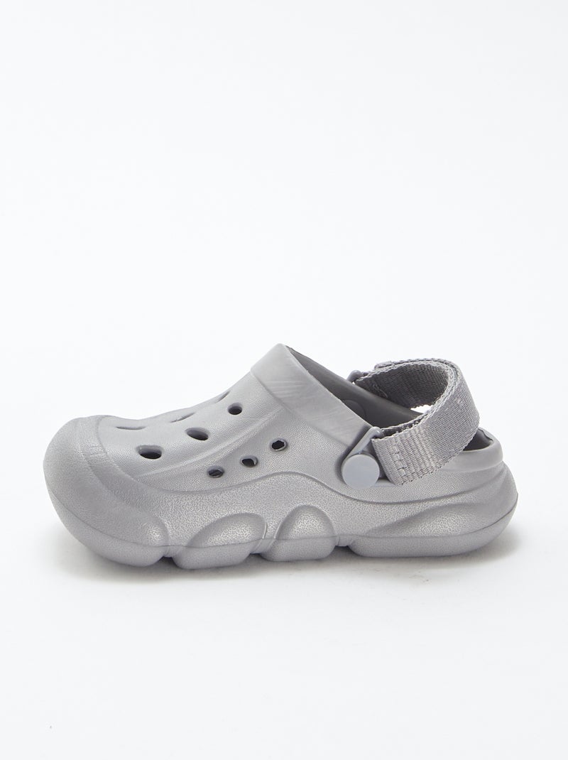 Zuecos de plástico moldeado con velcro GRIS - Kiabi