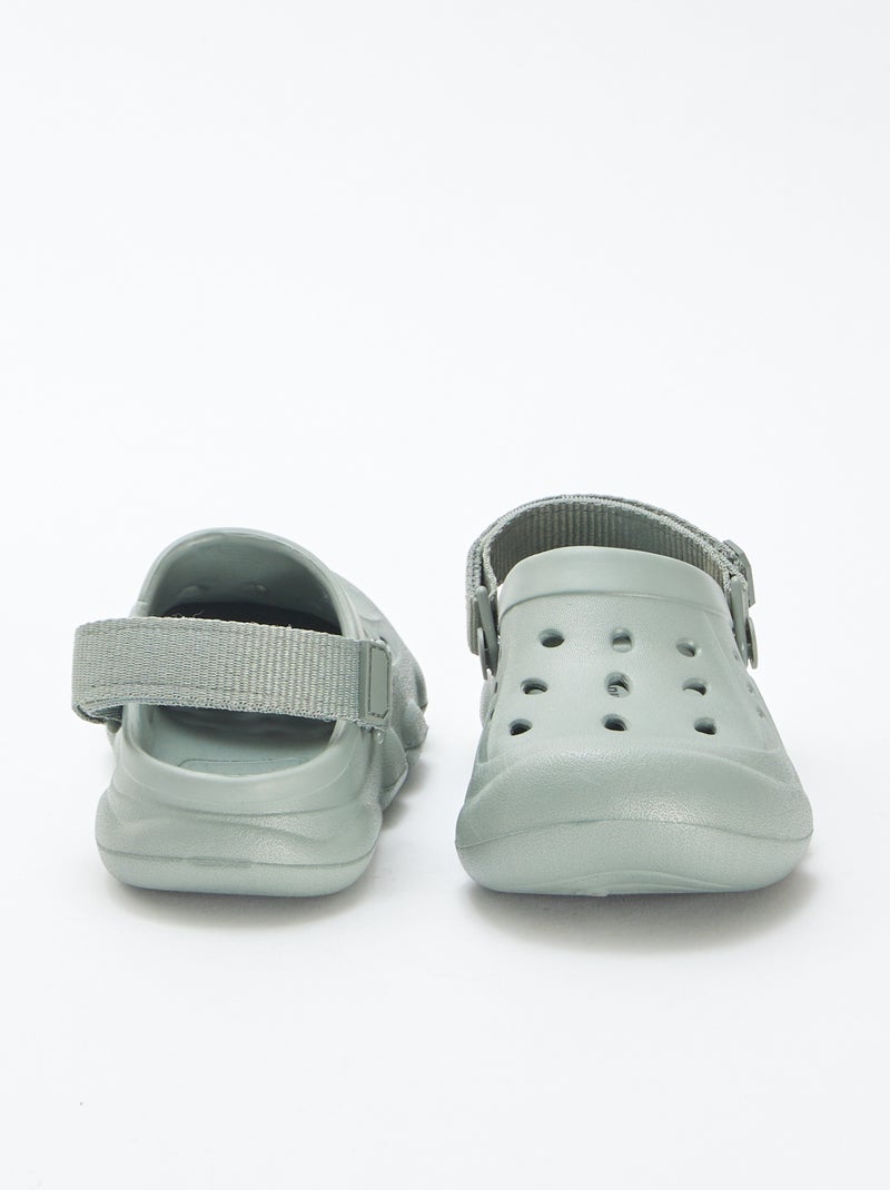 Zuecos de plástico moldeado con velcro VERDE - Kiabi