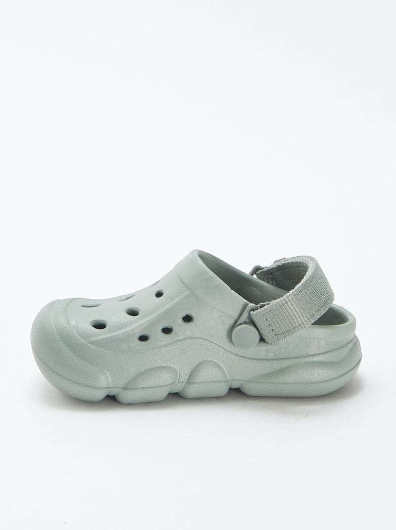 Zuecos de plástico moldeado con velcro VERDE - Kiabi