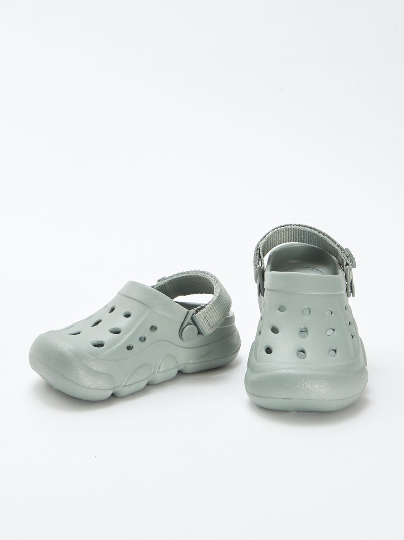 Zuecos de plástico moldeado con velcro VERDE - Kiabi