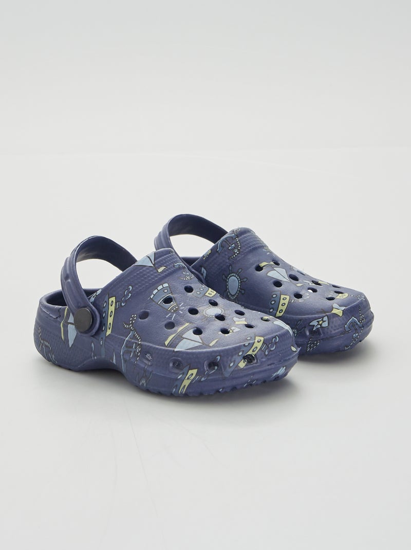 Zuecos estampados azul navy - Kiabi