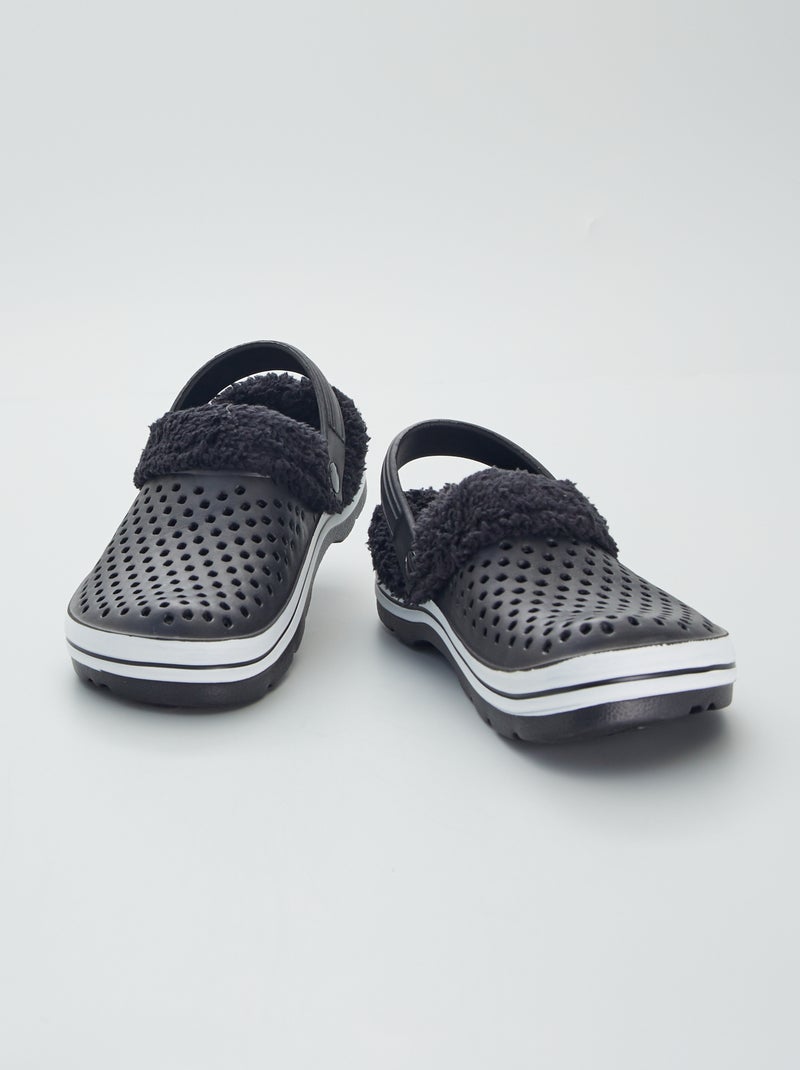 Zuecos forrados de plástico moldeado negro - Kiabi