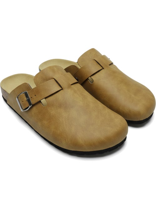 Zuecos hombre cuero sintético hebilla ajustable suela corcho ozabi - Kiabi Zuecos hombre cuero sintético hebilla ajustable suela corcho ozabi - Kiabi