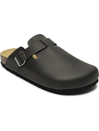 Zuecos hombre cuero sintético hebilla ajustable suela corcho ozabi