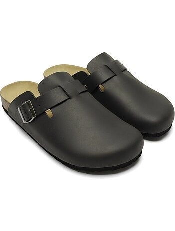 Zuecos hombre cuero sintético hebilla ajustable suela corcho ozabi