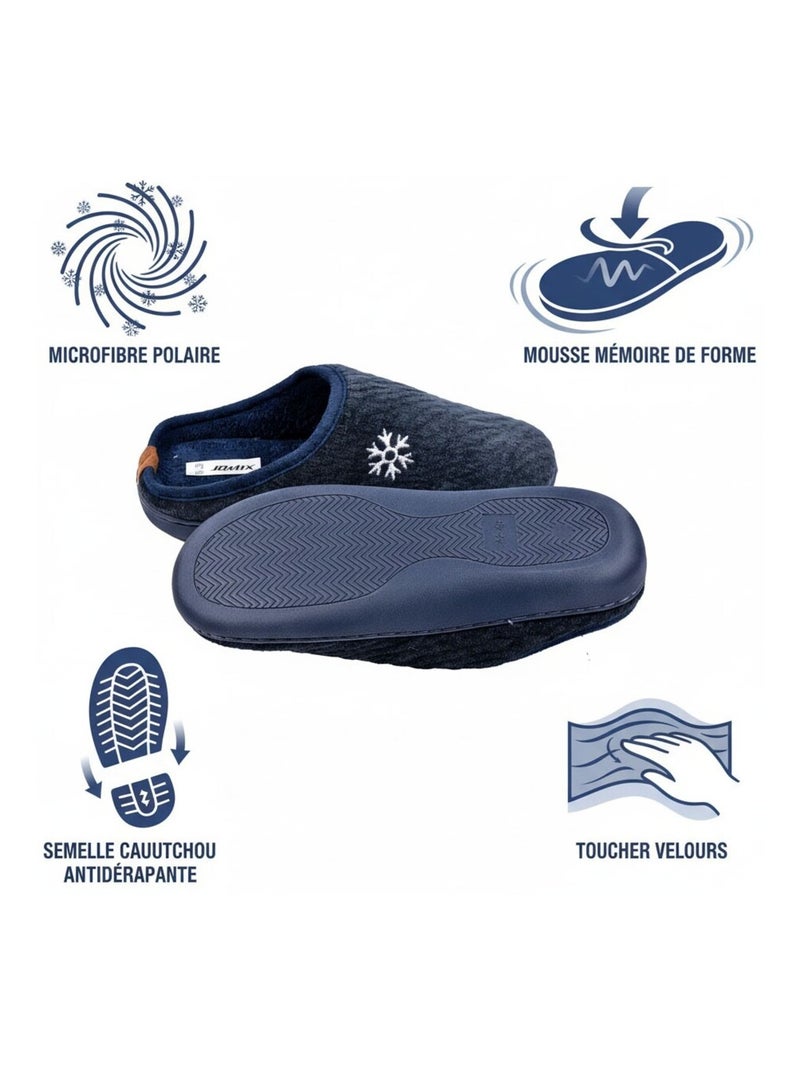 Zuecos hombre invierno forrados NU10927 Azul marino - Kiabi