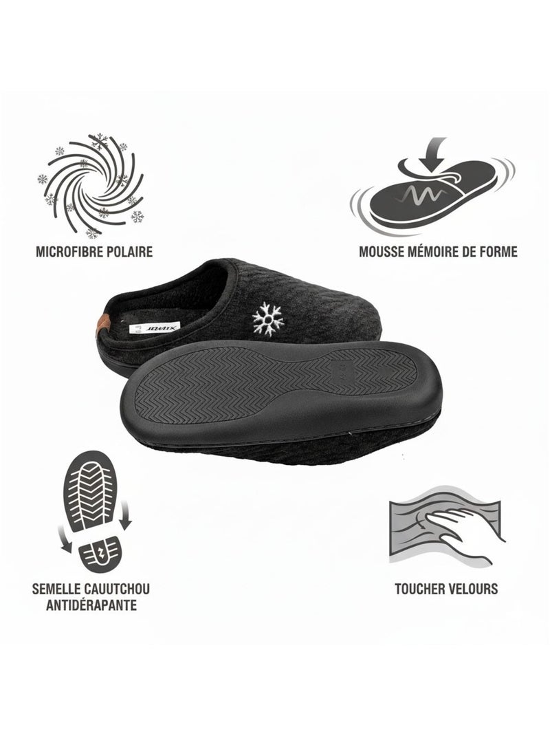 Zuecos hombre invierno forrados NU10927 Negro - Kiabi