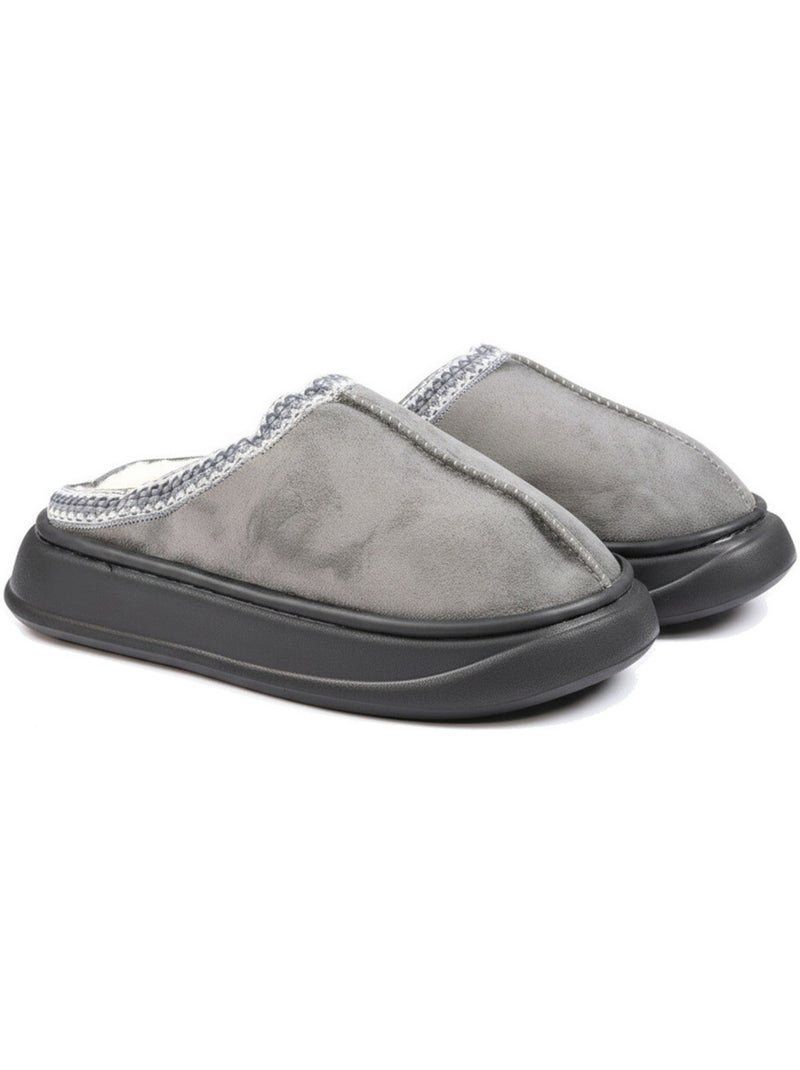 Zuecos mujer ozabi estilo escandinavo, forro interior, suela antideslizante Gris - Kiabi