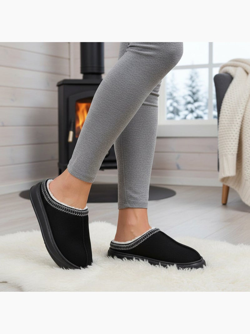 Zuecos mujer ozabi estilo escandinavo, forro interior, suela antideslizante Negro - Kiabi