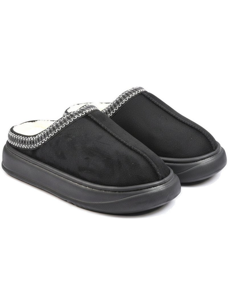 Zuecos mujer ozabi estilo escandinavo, forro interior, suela antideslizante Negro - Kiabi
