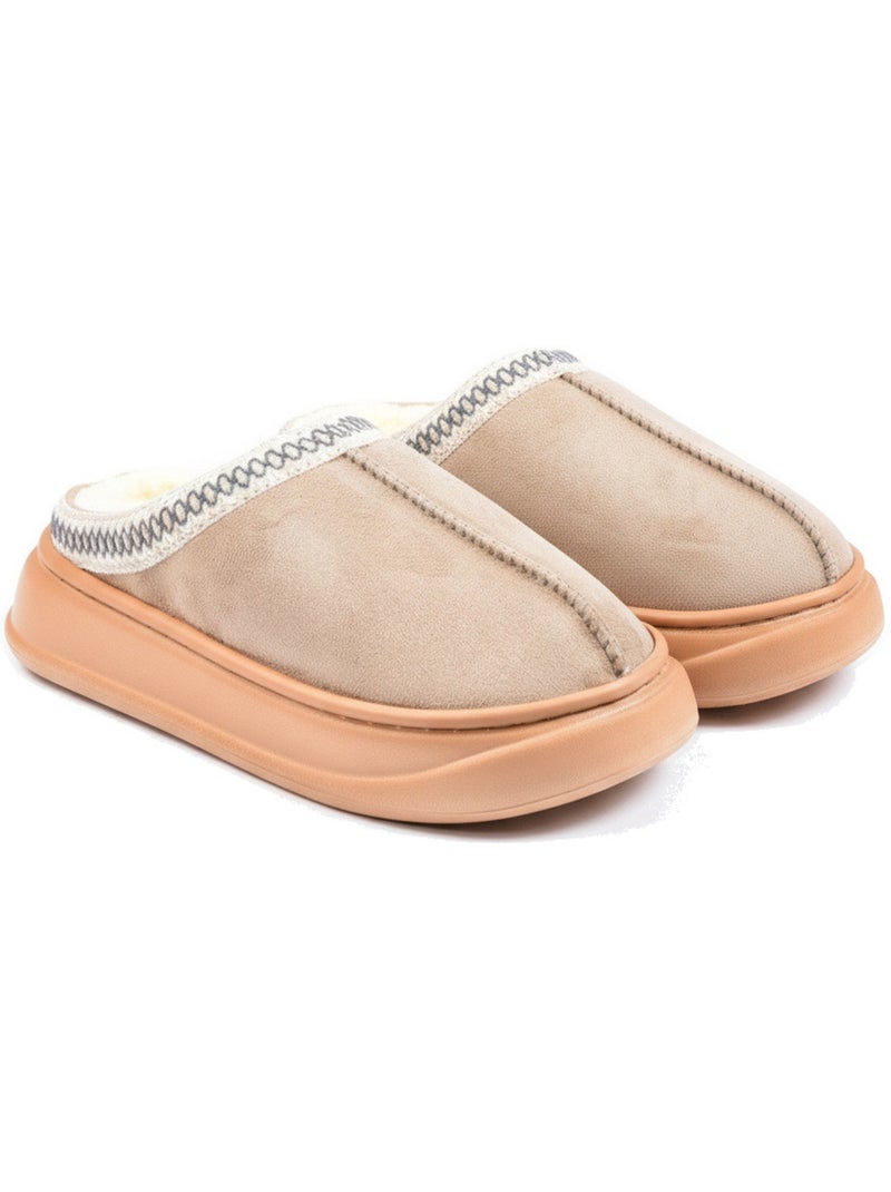 Zuecos mujer ozabi estilo escandinavo, forro interior, suela antideslizante Taupe - Kiabi
