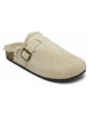 Zuecos mujer ozabi gamuza forro polar ajustable