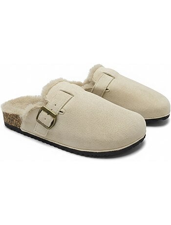 Zuecos mujer ozabi gamuza forro polar ajustable