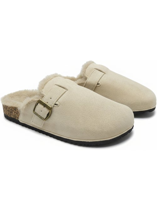 Zuecos mujer ozabi gamuza forro polar ajustable - Kiabi Zuecos mujer ozabi gamuza forro polar ajustable - Kiabi