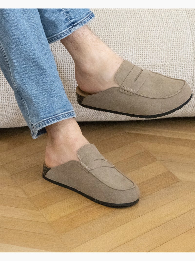Zuecos parche para el talón con suela xtra flex Taupe - Kiabi