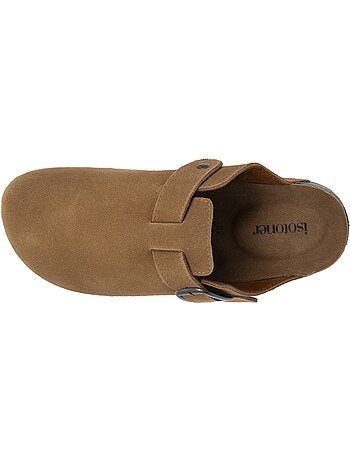 Zuecos plantilla de cuero extraflexible - confortable parche en el talón isotoner