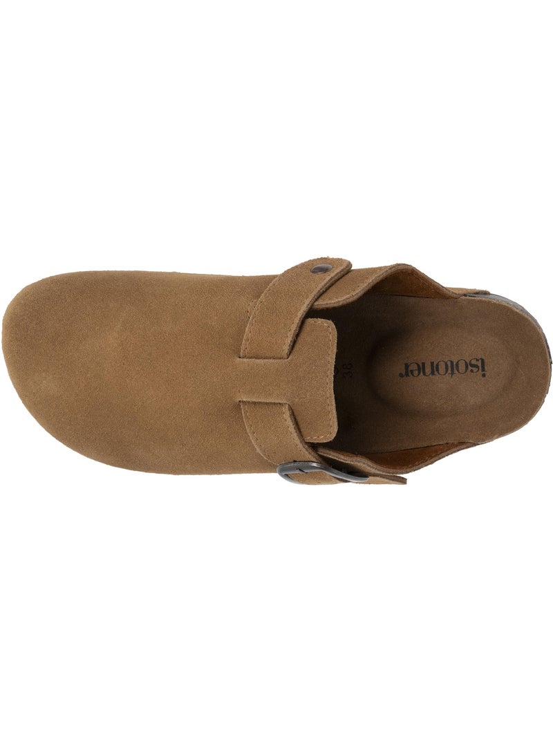 Zuecos plantilla de cuero extraflexible - confortable parche en el talón  isotoner Camel - Kiabi