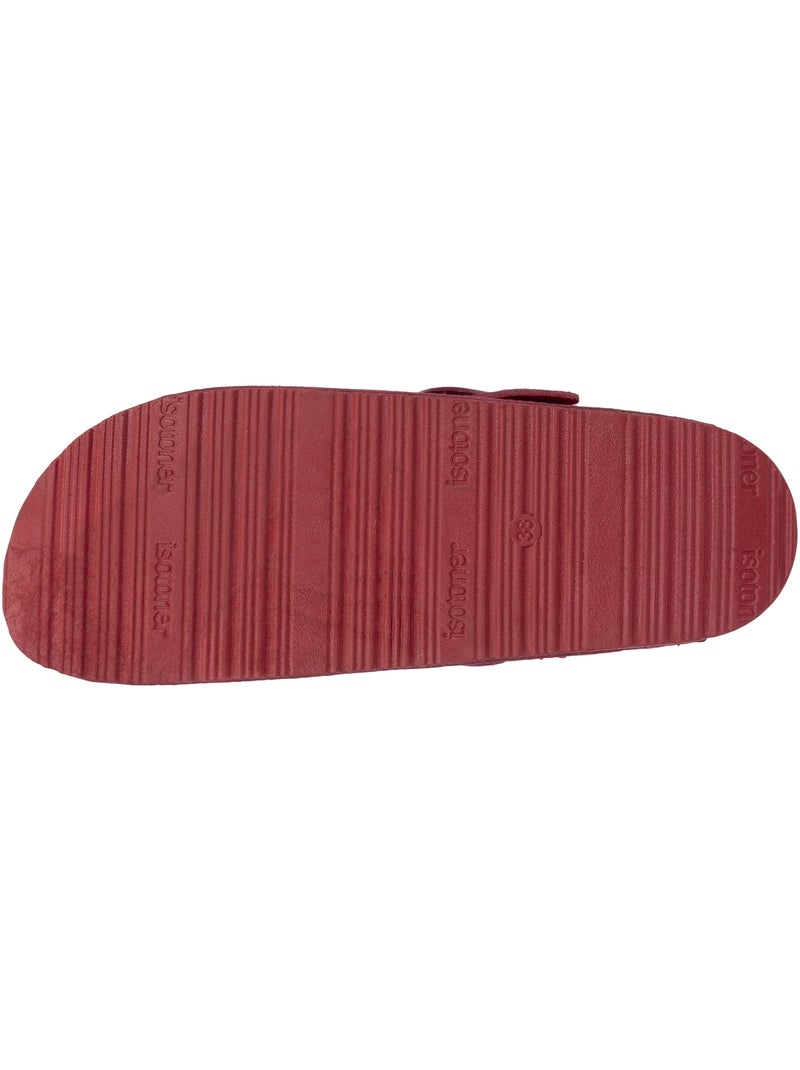 Zuecos plantilla de cuero extraflexible - confortable parche en el talón  isotoner Rosa frambuesa - Kiabi