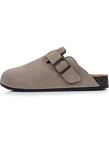 Zuecos plantilla de cuero extraflexible - parche de confort en el talón isotoner