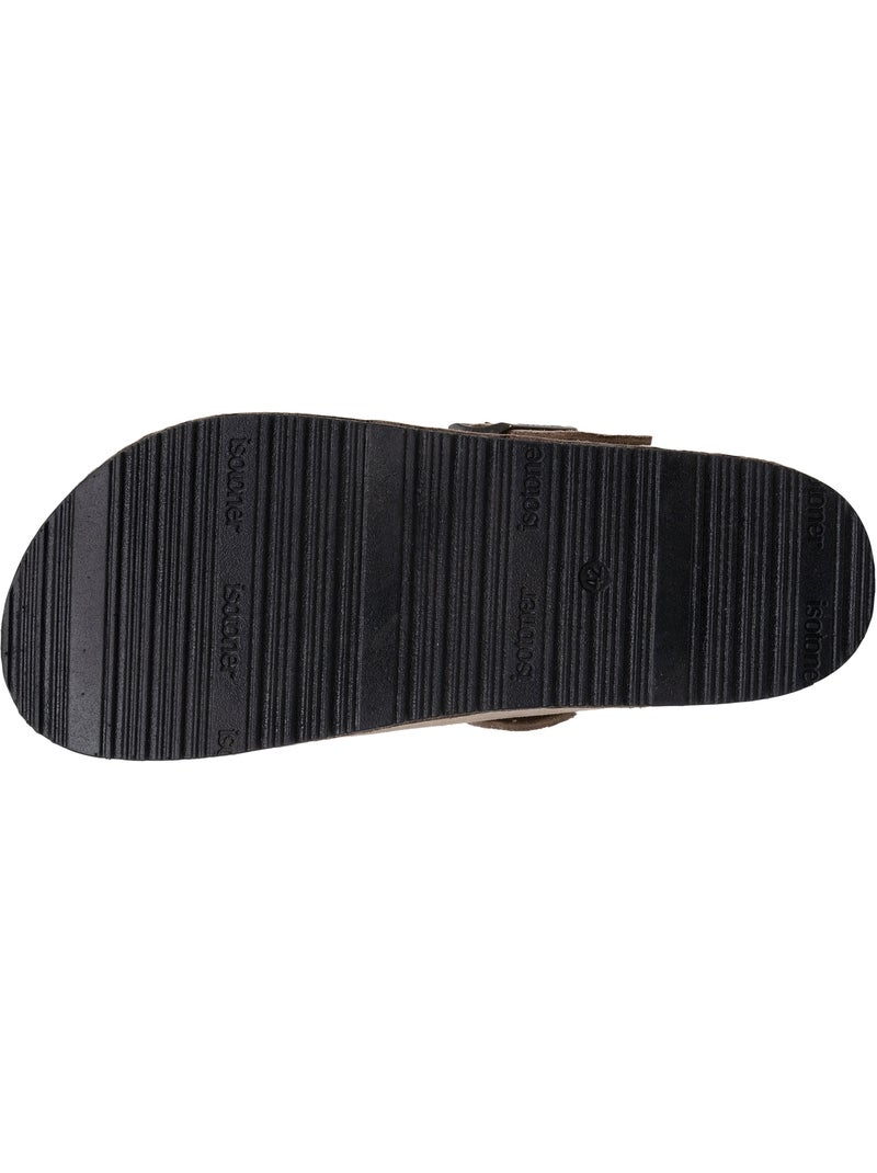 Zuecos plantilla de cuero extraflexible - parche de confort en el talón  isotoner Taupe - Kiabi