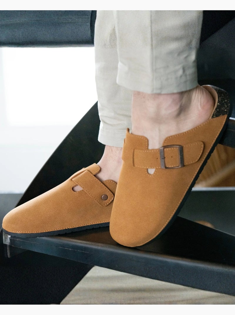 Zuecos suela extra-flex, ligera, parche de confort en el talón  Isotoner Camel - Kiabi