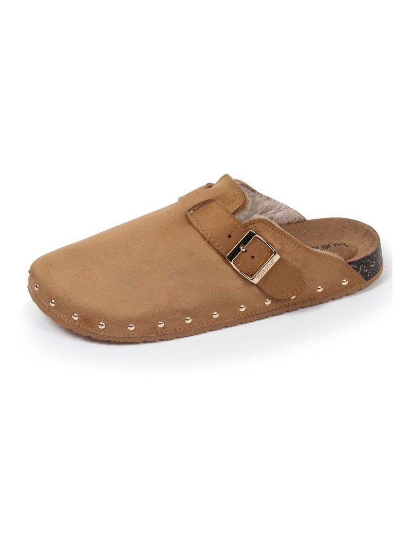 Zuecos suela extra-flex, ligera, parche de confort en el talón  Isotoner Camel - Kiabi