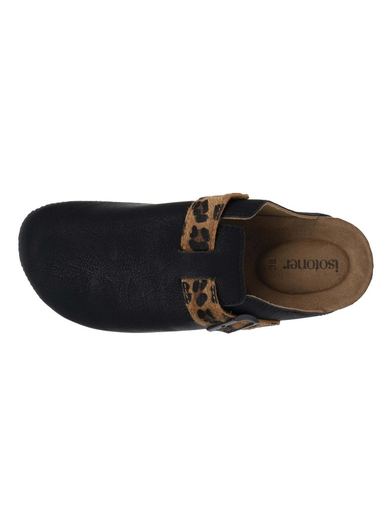 Zuecos suela extra-flex, ligera, parche de confort en el talón  Isotoner Negro Negro Blanco - Kiabi