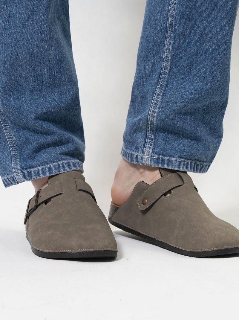 Zuecos suela extra-flex, ligera, parche de confort en el talón  Isotoner Taupe - Kiabi