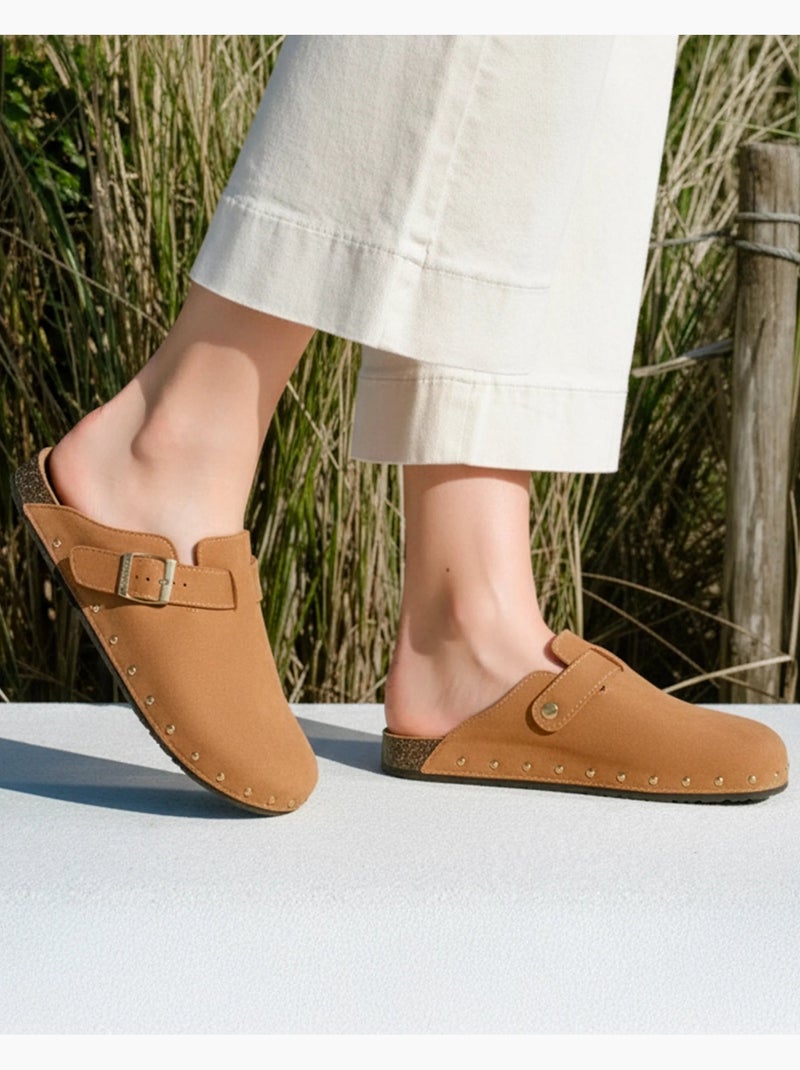 Zuecos suela extraflexible y ligera, parche ultra cómodo en el talón  Isotoner Camel - Kiabi
